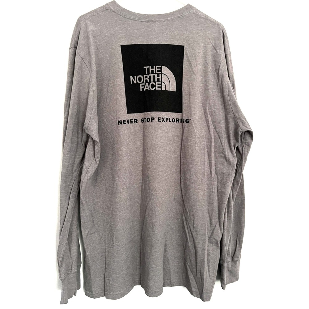 North Face Shirt Mens‎ XL Gray Long Sleeve Standard Fit Logo Outdoors Hiking Top